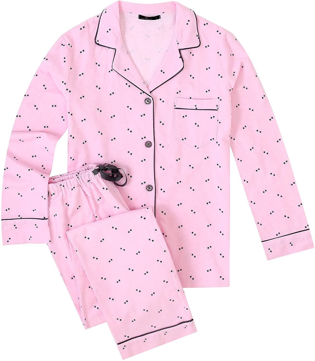 Noble Mount Women's Cotton Lightweight Flannel Pajama Set - Plaid  Pink-Black - M at  Women's Clothing store