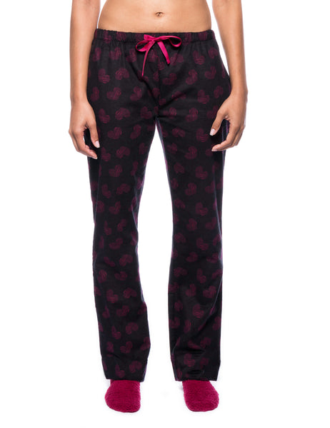 Womens 100% Cotton Flannel Lounge Pants - Little Hearts - White-Red –  FlannelPeople