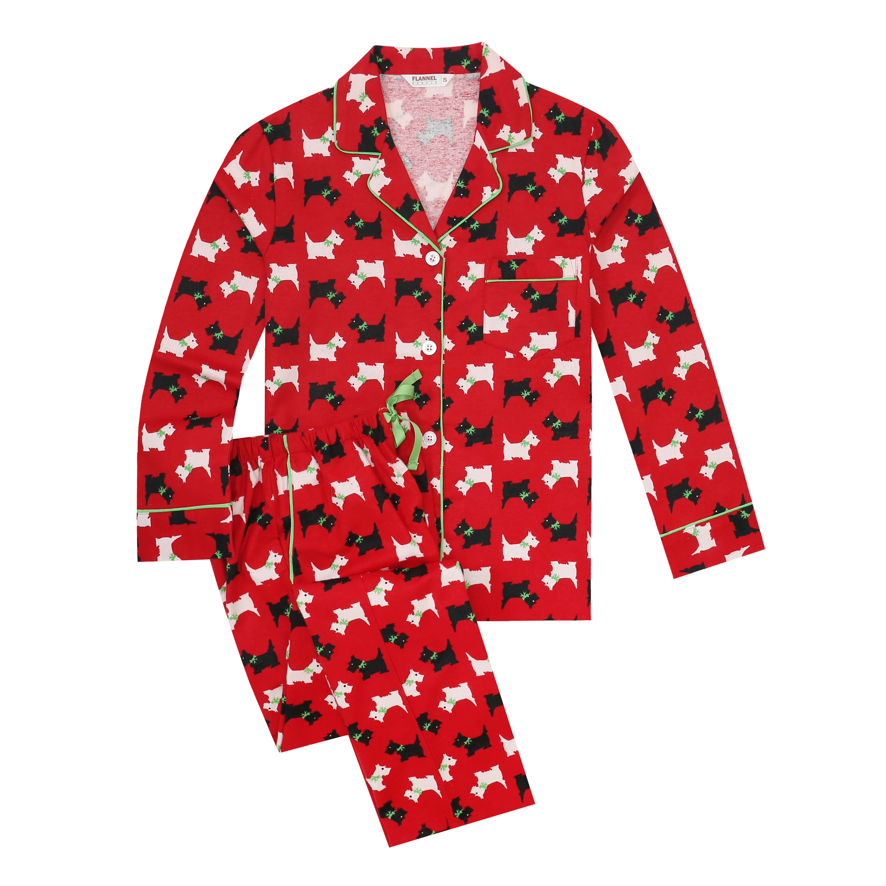 Ladies Flannel Pajamas - Women's Flannel Pyjamas Warm Two Piece