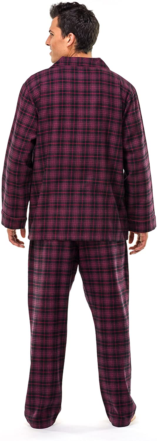 Men's Flannel Pajama Set - Plaid Burgundy-Black – FlannelPeople