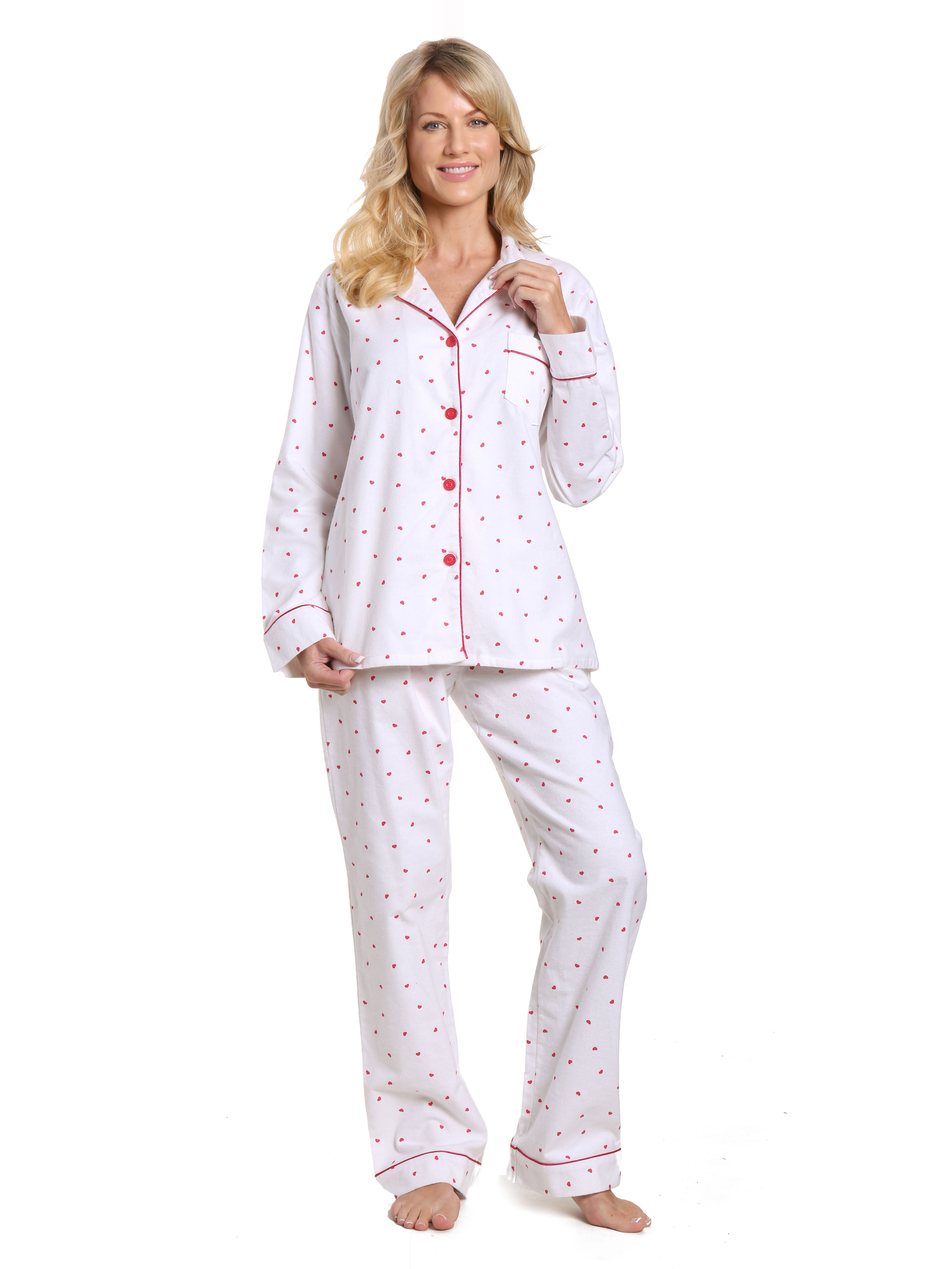 Personalized Flannel Pajamas with Heart – Cotton Sisters